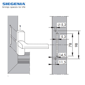 Siegenia Globe hiện đại phong cách châu âu hợp kim nhôm bền khuôn cửa sổ xử lý khóa cửa 1-năm bảo hành vít cài đặt - Product Image 3