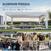 Pergola bioclimatique en aluminium robuste, fabrication directe d'usine, couleur personnalisée, toit à lamelles motorisé, balcon, terrasse