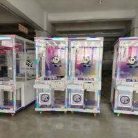 Machine à griffes de grue avec armoire de rangement supérieure, en métal, pour jeux d'arcade, attrapeur de peluches avec lumières RVB, jeu de récompenses pour centre commercial/divertissement