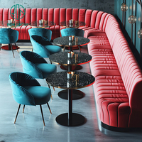 Canapé rond en marbre pour restaurant, mobilier de café, table et chaises pour café, salon de thé