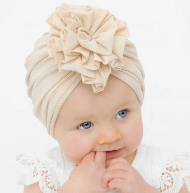 Дропшиппинг продукты 2021 аксессуары для волос; Удобные эластичные плиссированные младенческой ткань хлопок детские шапки детские тюрбан шляпа