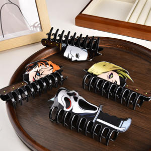 Accesorios para el cabello DOWELL para mujer, serie creativa de terror, pinzas acrílicas para el cabello, pinzas decorativas para la cara de tiburón cangrejo, acetato diario - Product Image 4
