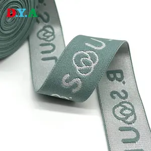 Individuelles Logo Ihr Logo polyester nicht dehnbar nylon jacquard elastisches Band Band Riemen Gürtel für Hosen Seitendekoration und Unterwäsche
