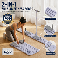 Appareil de ski d'intérieur multifonctionnel et planche de fitness abdominale Pilates 4-en-1 pour la maison avec réglage personnalisé