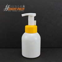 Bouteilles à pompe à mousse de savon transparentes blanches en HDPE de 300ml avec pompe moussante et bouchon de bouteille de lavage du visage