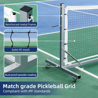 Ensemble de filet de pickleball professionnel JH Factory Customizationf 1030 avec roues et sacs de sable pour les matchs de tournoi en extérieur/intérieur et l'entraînement