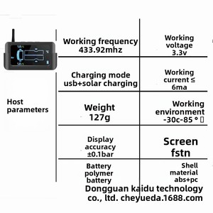 Xuyên biên giới xe tải năng lượng mặt trời-Powered 12-24V bên ngoài giám sát áp suất lốp hệ thống <span class=keywords><strong>TPMS</strong></span> 0-15bar 2-bánh Xe áp suất lốp - Product Image 3
