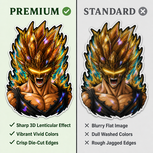 1500 Designs Autocollants 3D Lenticulaires Écologiques en PET Imperméables à Effet Changeant Dessins Animés Son-Goku <span class=keywords><strong>Vegeta</strong></span> Trunks - Product Image 4