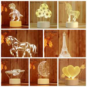 Lámpara de mesa con diseño de <span class=keywords><strong>Anime</strong></span> personalizado para niños, luz LED de noche pequeña con USB, ilusión 3D, regalo de vacaciones, decoración del hogar - Product Image 3