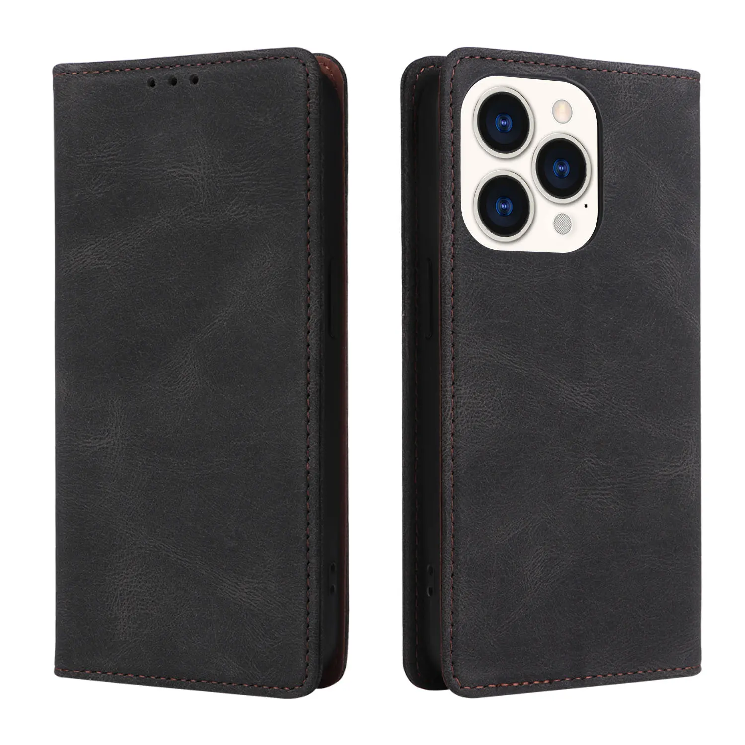High quality TPU+ leather Mobile Phone Case Flip Wallet phone cover with Card Slots for iphone 14