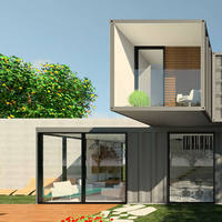 Structure en acier, panneau sandwich, design moderne, écologique, maison préfabriquée en kit, conteneur