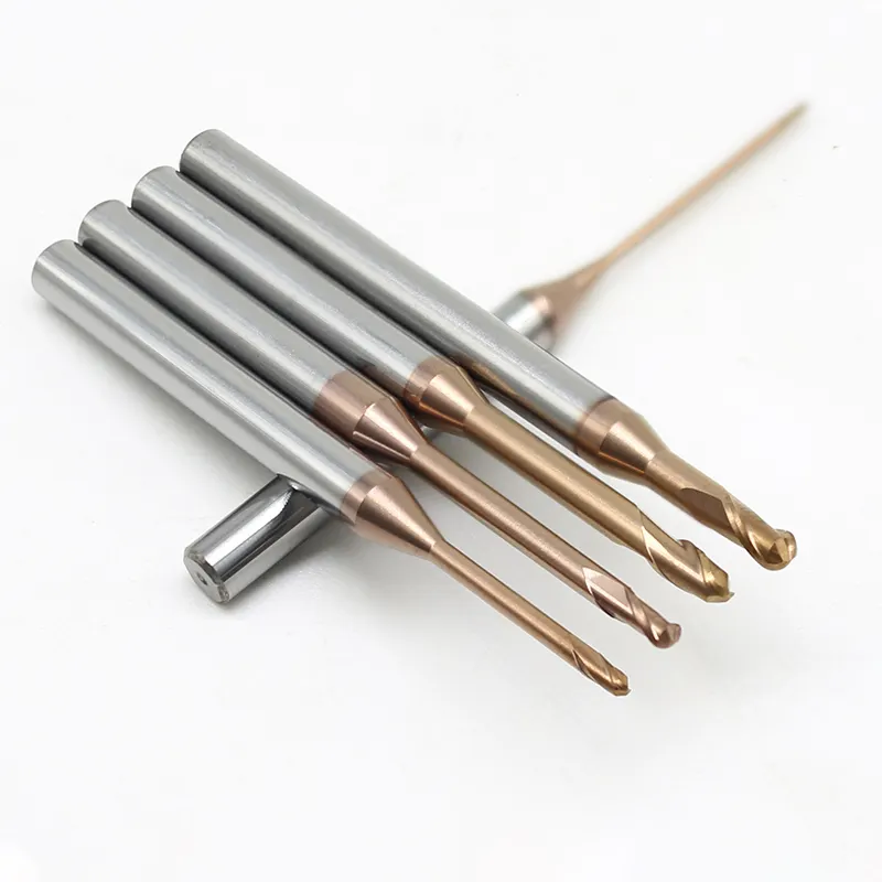 Cnc Router Bits HRC60 Diperpanjang 2 Seruling Kualitas Baik Tungsten Carbide Ball Nose End Mill Cutter/Carbide End Mills