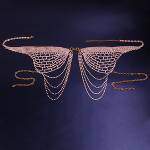 Sexy Kim Cương Ngực Chuỗi Áo Ngực Quần Lót Lấp Lánh Rhinestone Pha Lê Mặc Bikini Đồ Lót Cho Phụ Nữ Hộp Đêm Quần Áo Đồ Trang Sức Thanh Lịch - Product Image 6