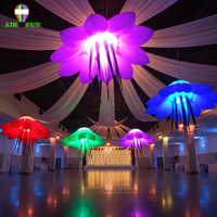 Fleur de lotus gonflable géante décorative personnalisée de 1,5 m/3 m avec éclairage LED et souffleur