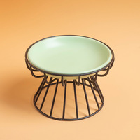 Shengfeng Bol en céramique pour chat bol de nourriture assiette en conserve assiette à collation support de cou de jambe haute mangeoire pour chat