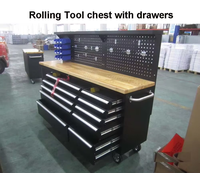 RW Armoire à outils d'atelier de garage de haute qualité Chariot à outils de table en acier laminé à froid Établi en acier Armoires métalliques