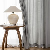 Voilages Intégrés Innermor en Tulle Tissé Solide 100% Polyester Translucide, Style Européen et Américain, Blanc Gris, Personnalisables
