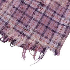 Camicie di <span class=keywords><strong>Flanella</strong></span> a Maniche Lunghe da Uomo Personalizzate OEM in Cotone Pesante Oversize a Quadri di Alta Qualità con Strass Effetto Consumato Stile Streetwear - Product Image 5