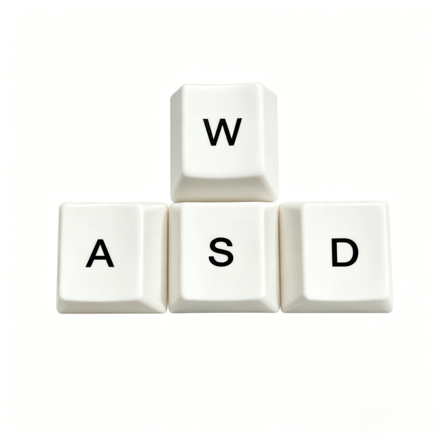 Metal Keycaps WASD Set, OEM Profile Zinc AlloyKeycaps for Cherry MX Mechanical Keyboard, Wholesale