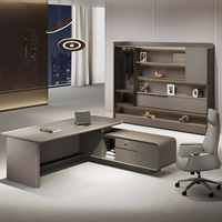 Bureau de direction moderne de luxe Mobilier d'angle modulaire en bois massif durable pour PDG Avocat Patron Gestionnaire Table de bureau de luxe