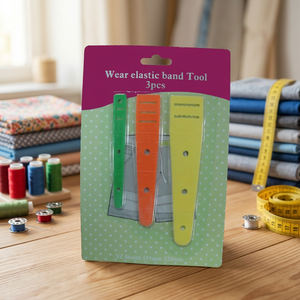 Outil à bande élastique AA0192 |   Outil de couture portable en plastique avec bande élastique, 3 pièces, vert, orange, jaune, fournitures de couture pour machine - Product Image 3