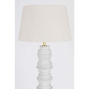 Floor Lamp White Ceramic Stack Design 400mm Wide 1550mm High Led <b>Light</b> Home Decor - Product Image 4