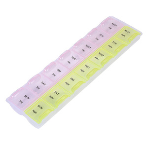 Sublimation Manufacturers Promotional Mini Plastic Cute Weekly 14 Grid Travel Pill case 3 Grids Travel Pill Storage Box