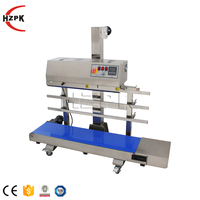 Machine à sceller en continu à chaleur électrique HZPK industrielle automatique pour sachets en plastique PP feuille d'aluminium