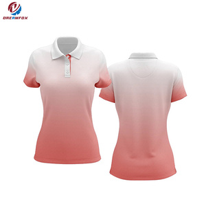 <span class=keywords><strong>Polo</strong></span> <span class=keywords><strong>pour</strong></span> femmes à manches courtes, dégradé <span class=keywords><strong>blanc</strong></span> à pêche, dernier design, sur mesure, respirant <span class=keywords><strong>pour</strong></span> l'été - Product Image 1