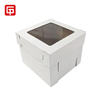 Boîtes à gâteaux en carton ondulé pliables recyclables carrées blanches classiques Offre Spéciale différentes tailles pour les fenêtres transparentes de gâteaux de 8 à 12 pouces