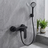 Ensemble de douche mural en laiton poli avec mitigeur eau chaude/froide pour salle de bain d'hôtel, mitigeur de douche à levier unique