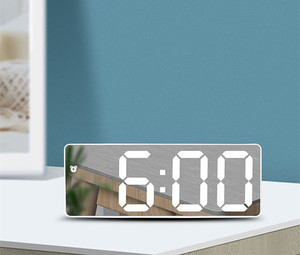 Màn hình lớn Plug-in Điện Kỹ Thuật <span class=keywords><strong>s</strong></span>ố đồng hồ báo thức với snooze Led Gương đồng hồ - Product Image 4