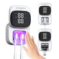 Reloj LED recargable USB tipo C de 2000 mAh con pantalla, sensor de ondas manos libres, inducción, tapa abatible, 3 en 1, soporte para desinfectante de cepillos de dientes.