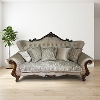 Sofá de Tela Bouclé Moderno y Duradero de Lujo con Patas de Madera y Relleno de Esponja para Apartamento, Hospital, Sala de Estar, Decoración del Hogar, Muebles para el Hogar