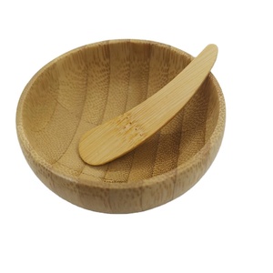 Mini cuenco para mezclar cuidado de la piel desechable respetuoso con el medio ambiente al por mayor, cuenco para mascarilla facial, cuchara cosmética personalizada, bricolaje, belleza, bambú plano - Product Image 2