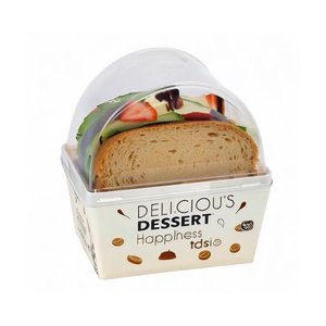 Caja <span class=keywords><strong>de</strong></span> sándwich desechable ecológica con tapa transparente <span class=keywords><strong>de</strong></span> cúpula <span class=keywords><strong>cubierta</strong></span> transparente <span class=keywords><strong>de</strong></span> medio círculo para exhibición <span class=keywords><strong>de</strong></span> alimentos para productos horneados - Product Image 5