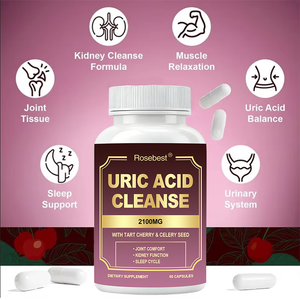 Cápsulas Herbales Rosebest al por Mayor para el Equilibrio del Ácido Úrico, Suplementos Dietéticos para la Limpieza Renal con Semilla de Apio y Cereza Ácida - Product Image 4