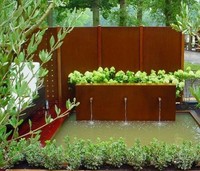 Table d'eau en acier Corten pour jardin, mobilier aquatique, fontaine d'eau