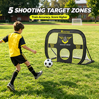 1 objectif un ensemble d'équipement d'entraînement de conception personnalisée pour le jeu d'arrière-cour des enfants 3 fonctions dans un filet de but de football pop-up