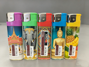 Briquet à gaz électronique personnalisé en plastique, promotionnel, rechargeable, moderne, luxueux, coupe-vent, écologique, certifié ISO9994, pour cigarettes - Product Image 5