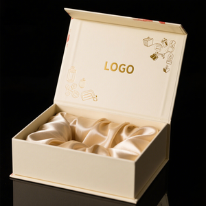 Premium özel boyut sert karton geri dönüşümlü düğün hatıra hediye ambalaj lüks altın hediye kutusu ile manyetik kapak saten kaplı - Product Image 2