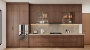 Wood Grain Melamine Custom Kitchen Cabinet Design Full Plywood Shaker Style Modern Kitchen Cabinets - Product Image 2