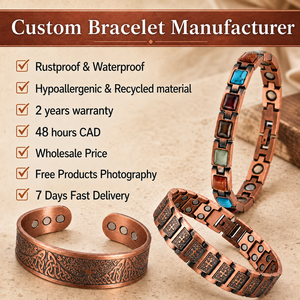 Gioielli Magnetici, <span class=keywords><strong>Bracciale</strong></span> Vintage <span class=keywords><strong>con</strong></span> Texture a Griglia Geometrica per Terapia Magnetica, per Marchi all'Ingrosso - Product Image 4