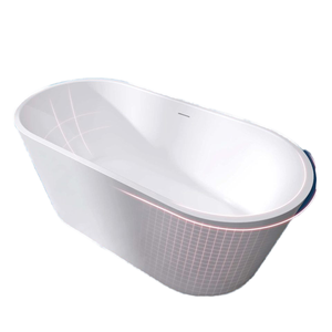 La baignoire autoportante classique en pierre artificielle peut être fendue pour déborder le populaire bain à remous anti-colmatage - Product Image 1