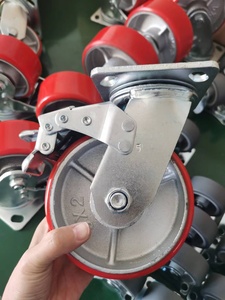 Heavy-Duty 100/125/150/200/250/300mm ruote ruote PU battistrada con anima in ferro zincato piastra fissa 3/4/5/6/8/12In - Product Image 2