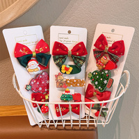 Ensemble de pinces à cheveux de Noël mignonnes pour filles et enfants, barrettes à nœuds décoratives en forme de pain d'épices, épingles à cheveux pour franges latérales, accessoires capillaires pour enfants