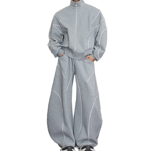 Chándal Finch Garment de 450 g/m², Chándal Personalizable con Logotipo a Rayas, Franja Lateral, Estilo Coreano, Corte Ajustado para Hombre - Product Image 4