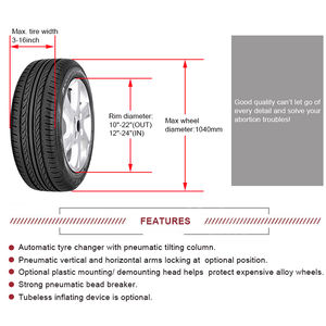 Máquina cambiadora de neumáticos de coche neumática de servicio pesado GATmatic Equipo de taller automotriz portátil - Product Image 5
