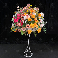 Boule de fleurs artificielle en soie colorée Sunwedding, grande décoration de centre de table pour mariage