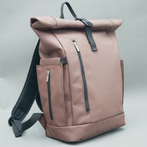 Women's Roll Top Backpack Nylon Adjustable Strap Multi-pocket Casual Commute Fashion Lightweight Shoulder Bag Stylish Trendy - Product Image 1